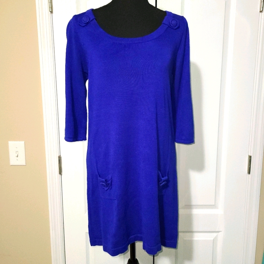 Super Cute Electric Blue Lightweight Sweater Dress